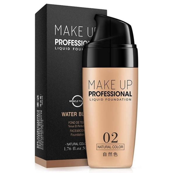 

60pcslot dhl face foundation cream waterproof longlasting concealer liquid foundation professional makeup full coverage matte ba5601977