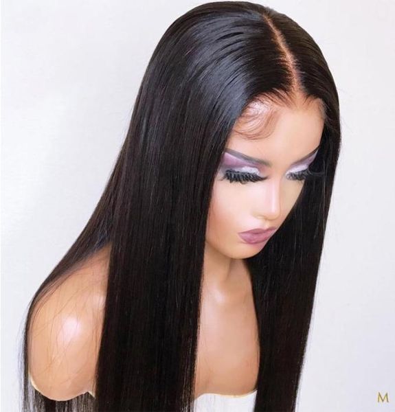 

full lace frontal wig brazilian remy straight wigs for black women pre plucked with baby hair 150 middle ratio bleached80895666696387