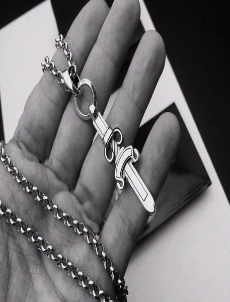 

fashion stainless steel pendant necklace chain bijoux for mens and women trend personality punk style lovers gift hip hop jewelry1054166, Silver