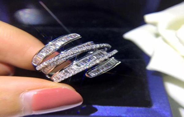 

2021 a lab diamond promise ring 925 sterling silver bijou engagement wedding band rings for women bridal fine party jewelry4642183, Slivery;golden