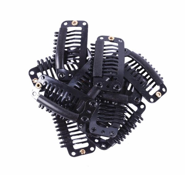 

wig clips brown beige black 50pcs whole stainless steel metal combs hair extension for women u and wire 32mm7930947, Black;brown