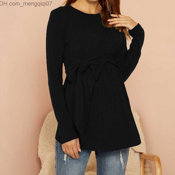 

maternity bottoms winter loose pregnant women's tuned plus size pregnant women's shirt long sleeve ruffled t-shirt pregnant women&, White