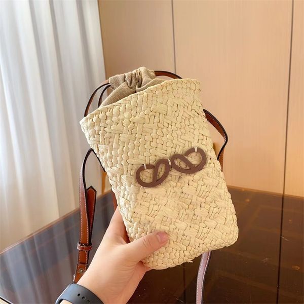 

2023 straw bucket beach bags designer tote bag woman crossbody phone bag luxury cross body totes fashion top