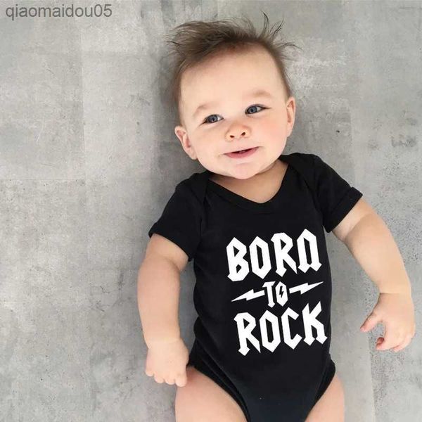 

born to rock newborn baby short sleeve cotton baby bodysuit cute baby boy clothes jumpsuit infant outfit baby body rock onesie l230712, Blue