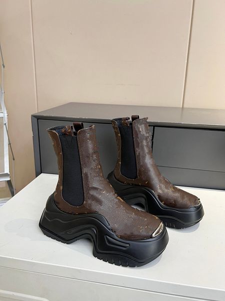

2023 tire women designer boots chelsea over the knee boot men women motocycle ankle half anti-slip platform 0725, Black