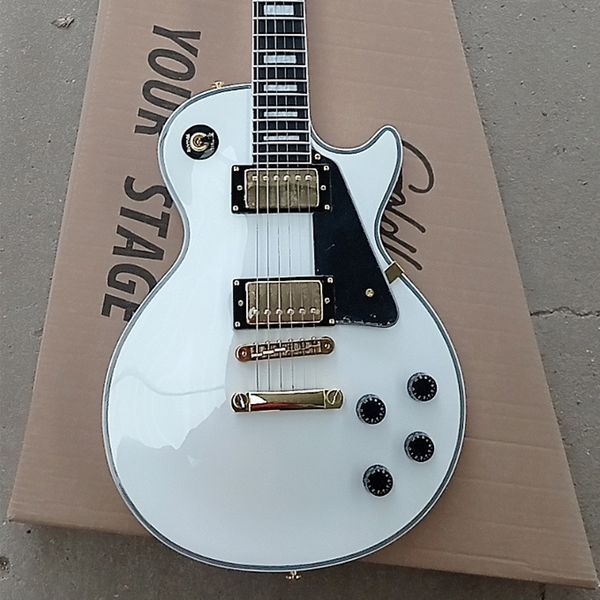 

lp custom ebony fingerboard gloss white solid mahogany electric guitar