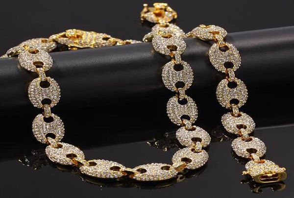 

2019 mens marine link chain8inch bracelet set iced out bling chain necklace 16inch 18inch 20inch 22inch 24inch link chain bracele2619075, Silver