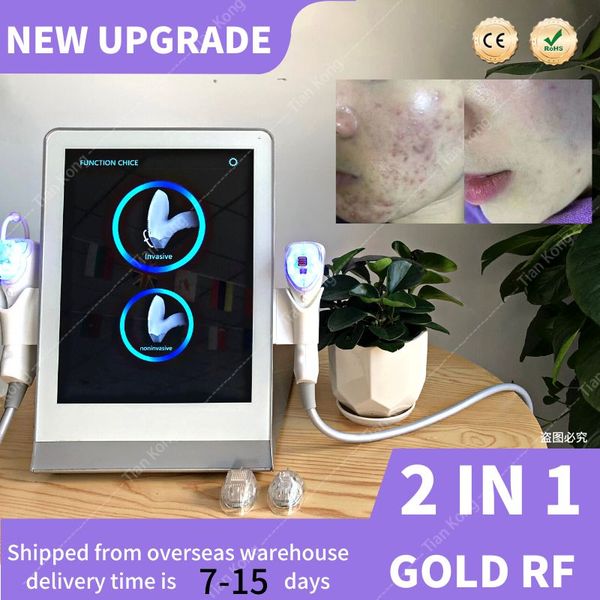 

2in1 gold rf microneedle scar acne remove face lifting improve skin texture and eliminate fine lines around the eyes non invasive treatment