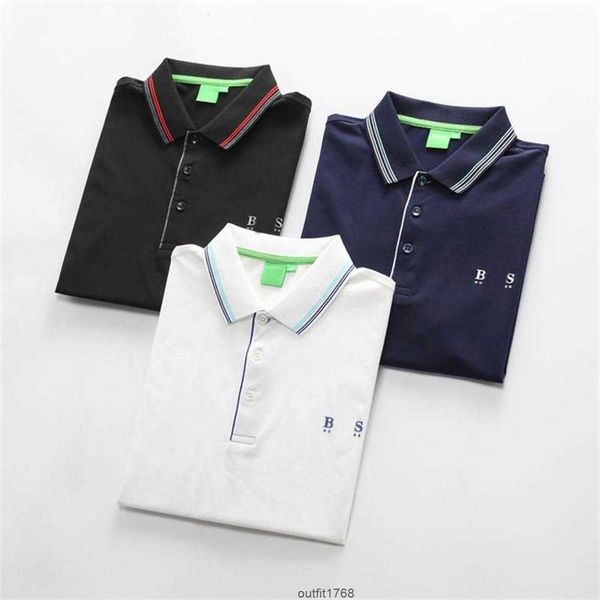 

men's short summer casual sleeved polo business lapel t-shirt men, White;black