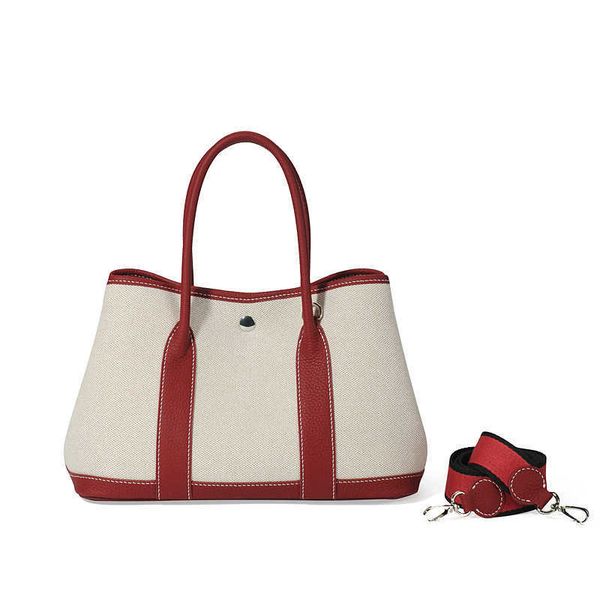 

classic garden party tote bag fashion women's casual light canvas combination leather large capacity hand held mommy women92a1 qqdf