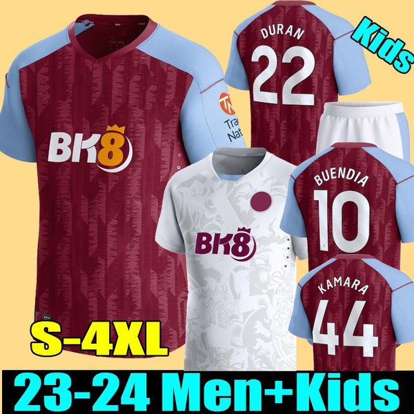 

3xl 4xl kamara 23 24 home aston villaes soccer jerseys 2023 2024 watkins buendia mcginn el ghazi douglas luiz mings konsa cash men kids away, Black;yellow