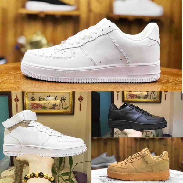 

airforce 2023 1 classic running shoes one skateboarding runner triple white black wheat airs ones high low cut trainers forces 1s original s