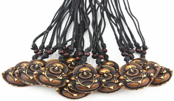 

fashion whole 12pcslot cool simulation bone carving maitreya buddha pendants necklace for men women childrens039 amulet gi6201556, Silver