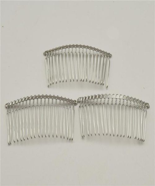 

50pcs blackgoldsilver 20 teeth wedding bridal diy wire metal hair comb clips hair findings accessories2995393, Blue;slivery