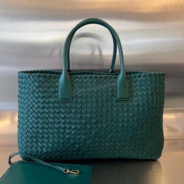 

10a level replication bv's intreccio cabat tote bag big size 51cm designer sheepskin weave women handbags shopping bag shoulder bags wi, Black;red