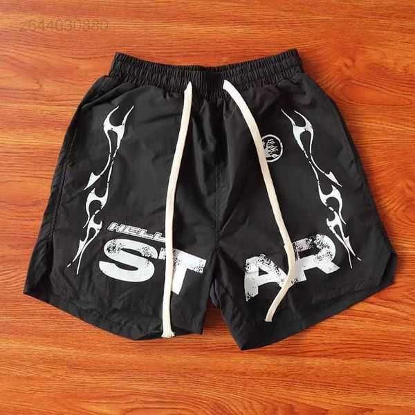 

hellstar t shirt studios mesh nylon shorts breathable knee length short pants sportswear jogging basketball pant men size fitness running tr, White;black