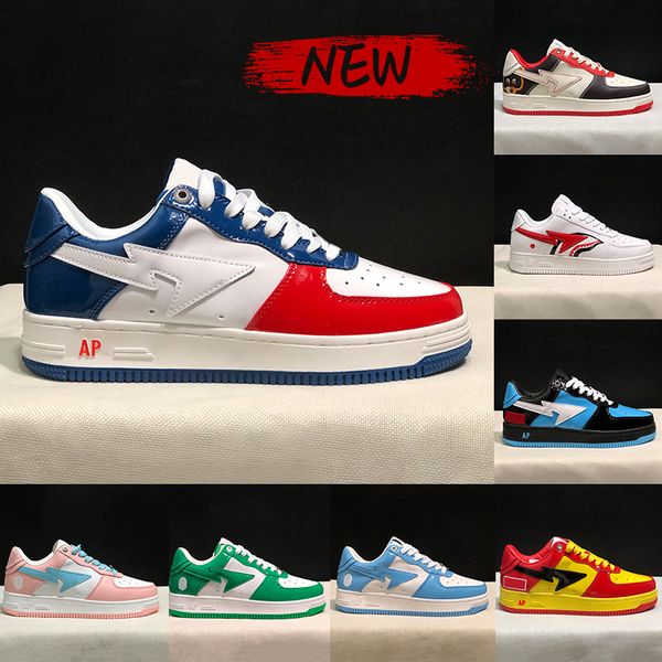 

luxurys designer shoes nigo sta low mens shark black france patent leather blue white college dropout comics venom pink suede fashion womens