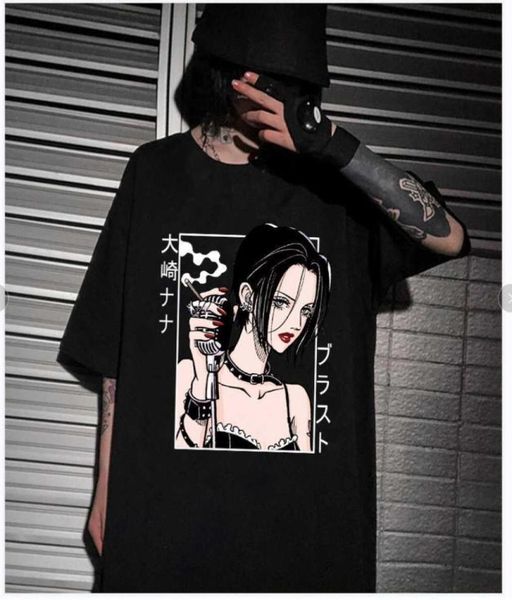 

anime nana osaki oneck hip hop print fashion tshirt y08098556493, White;black