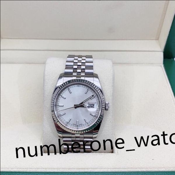 

original box paper watch man 116234 41mm calendar magnifier mechanical automatic silver dial stainless steel bracelet luxury mens watches wa, Slivery;brown