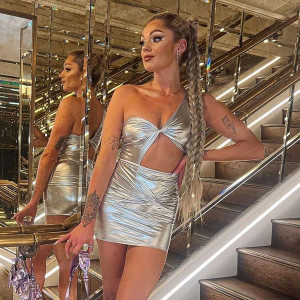 

dr. womens spring and summer style tilted collar hollowed out metal color buttocks dress, Black;gray