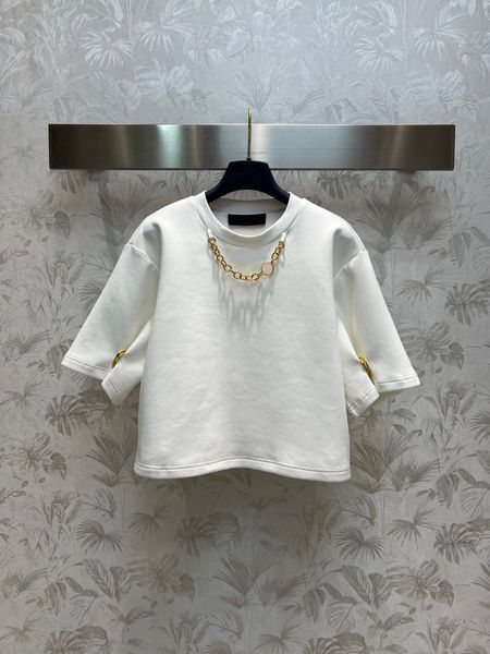 

new summer fashion gold buttons t-shirts women o-neck drop shoulder half sleeve loose streetwear t-shirt cool, White