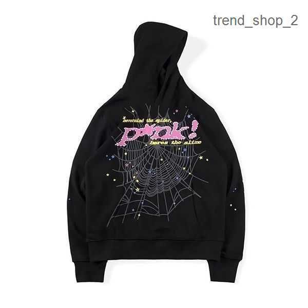 

designer spider hoodie young thug sp5der 555555 hoodies men and women hoodie designer printing spider web tracksuit designer hoodie eu s--xl, Black