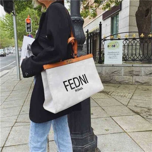 

designer luxury bags wanghong same capacity shoulder canvas popular texture