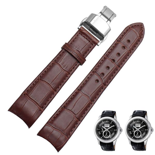 

watch bands otmeng calf genuine leather band 20mm 21mm 22mm 23mm 24mm suitable for strap bracelets 230727, Black;brown