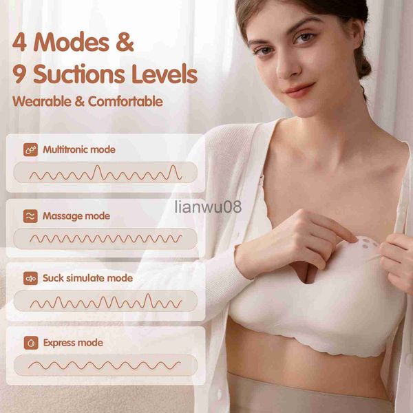 

breastpumps ncvi hands breast pump double wearable breast pump electric breast pump with 4 modes 9 levels x0726