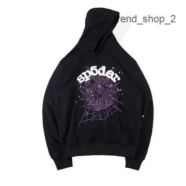 

designer spider hoodie young thug sp5der 555555 hoodies men and women hoodie designer printing spider web tracksuit designer hoodie eu s--xl, Black