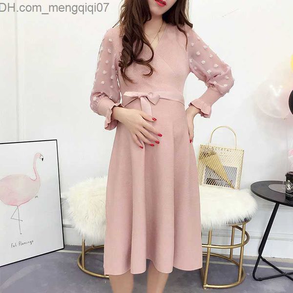 

maternity dresses knitted maternity dress vestido embarazada dress autumn spring dress z230731, White