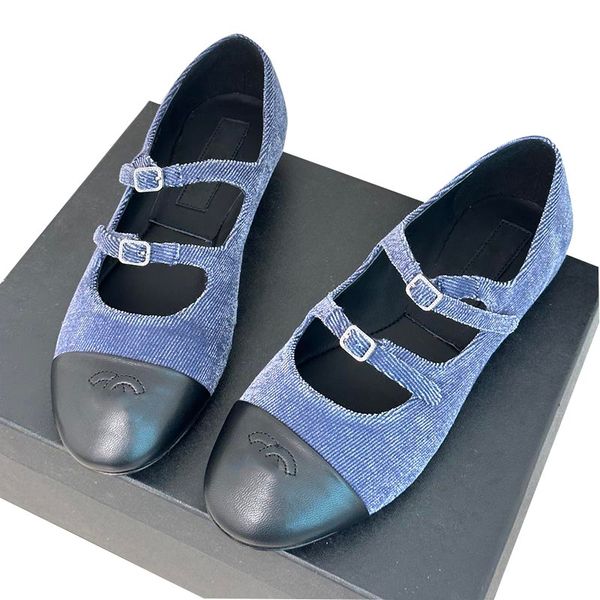 

womens low heels dress shoes mary jane shoes loafers retro denim ballet shoe adjustable buckle sandals classic blue slides mules ladies espa, Black