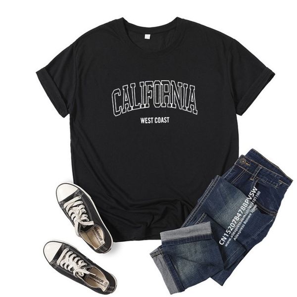 

women's t-shirt california west women t shirt girl graphic printed fashion harajuku streewear clothes causal female y2k tee 230728, White