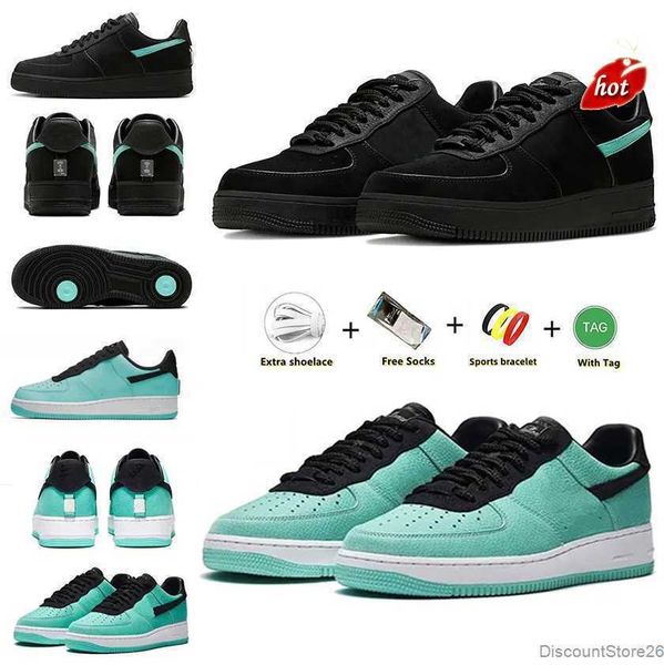 

2023 designer 1 men women running shoes airforces airforce 1 one sneaker tiffany blue shoe black multi color dz1382-001 low platform mens