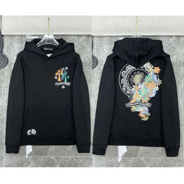 

men's classics luxury sweatshirts jackets brand ch hoodies zipper hooded men women designers sanskrit horseshoe cross pullover sweater, Black;brown