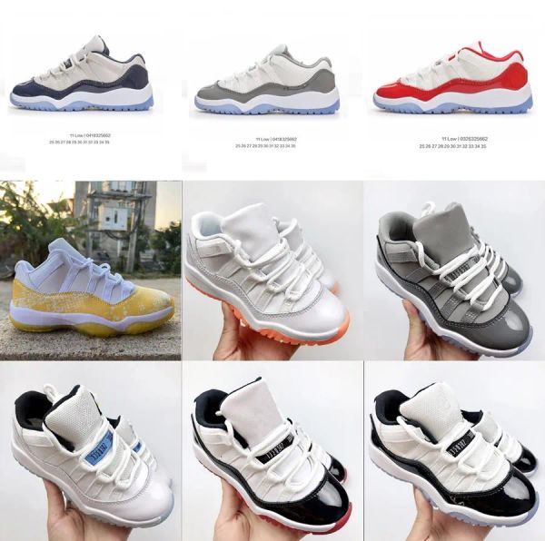 

baby and big kid basketball shoes 11 11s xi low cherry bred cool grey cement grey yellow snakeskin concord unc for toddler boys girls childr, Black