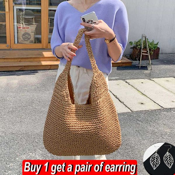 

totes bohemian straw bag women's handmade handbag high capacity women's handbag latan beach bag summer outdoor shopping bagstylish
