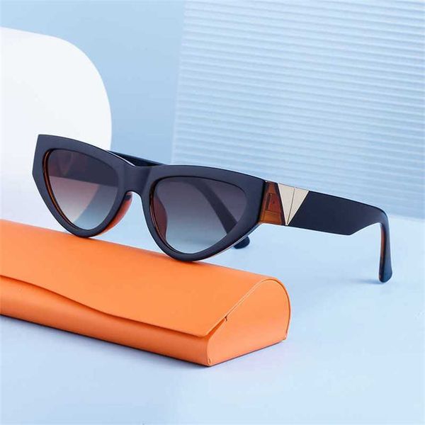 

50% off wholesale of sunglasses new cat eye women's fashion yk2 small frame uv resistant sunglasses men, White;black