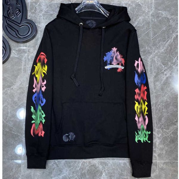 

fashion luxury jackets men's hoodies brand ch sweatshirts designers zipper hooded sweater men women casual pullover sanskrit horseshoe, Black