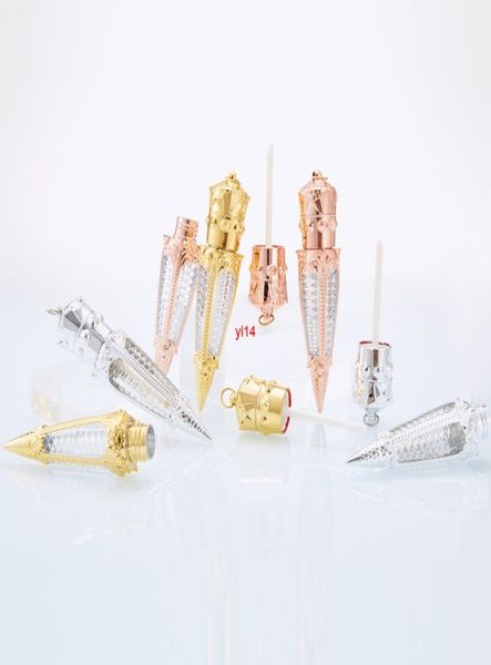 

5ml rose gold crown plastic lip gloss empty tube cosmetic wand lipgloss packaging container 20pcs qualtity2981644