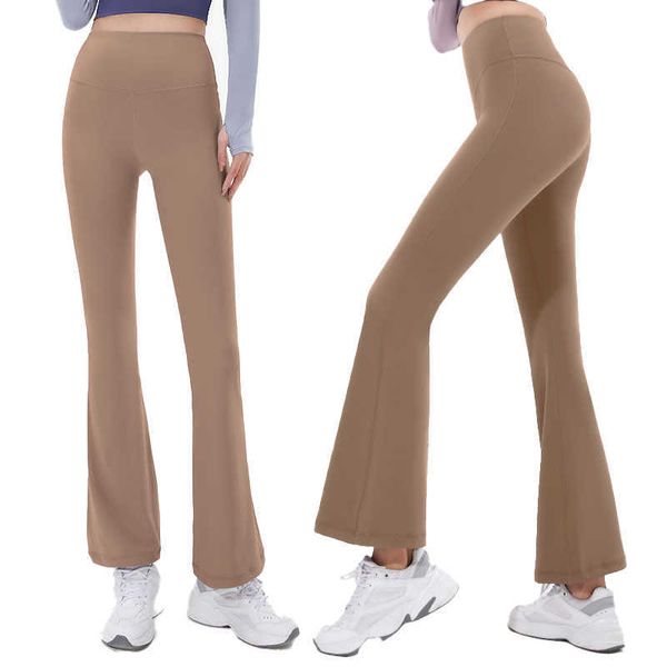

lulu women yoga leggings bell bottom trousers big girl high waist gym lemon elastic butt lifting sport pant exercise athletic lemon
