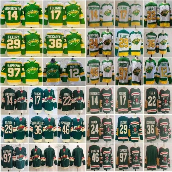 

2023 reverse retro hockey jerseys winter classic kirill kaprizov marc-andre fleury dumba mats zuccarello marcus foligno joel eriksson ek jar, Black;red