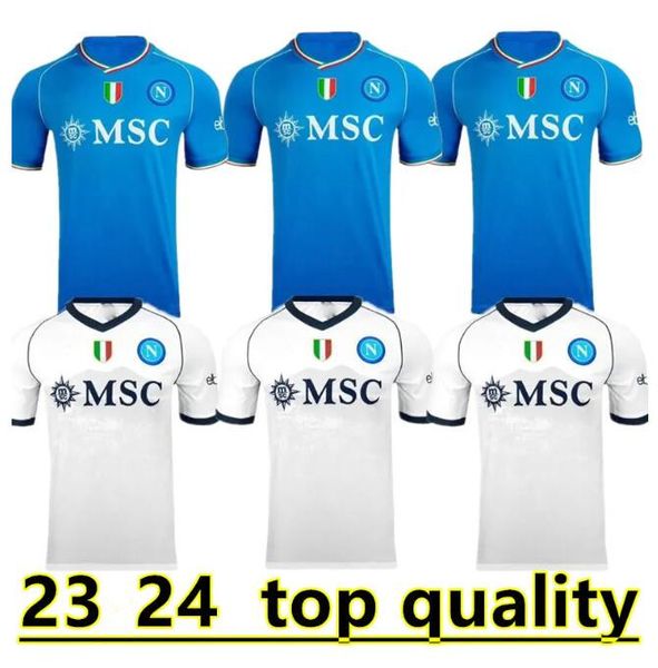 

23 24 napoli soccer jerseys maglia naples 2023 zielinski anguissa olivera kvaratskhelia kids football shirt osimhen lozano ssc napoli maillo, Black;yellow