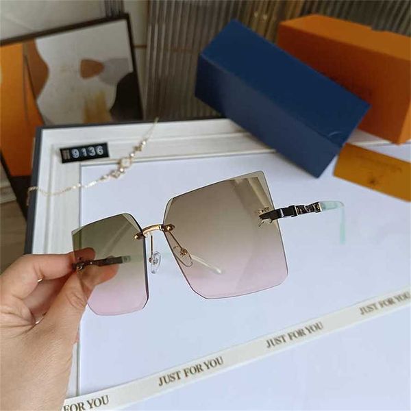 

56% off wholesale of sunglasses new fashion trend frameless ocean film women's same style sunglasses glasses batch, White;black