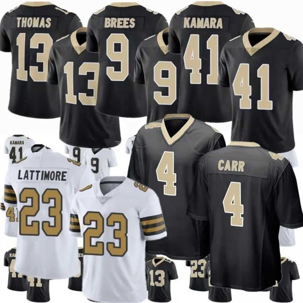 

derek carr alvin kamara football jersey jamaal williams chris olave michael thomas taysom hill tyrann mathieu brees marshon lattimore demari, Black;red