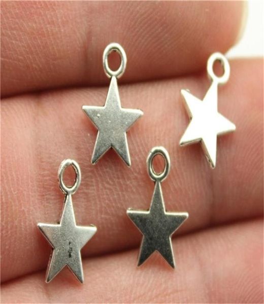 

wysiwyg 40pcs 11x8mm 3 colors gold antique bronze tiny charm star pendant lot for jewelry making factory expert design qu7484392, Bronze;silver
