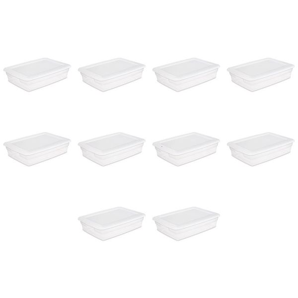 

hanging baskets sterilite 28 qt storage box plastic white set of 10 230728