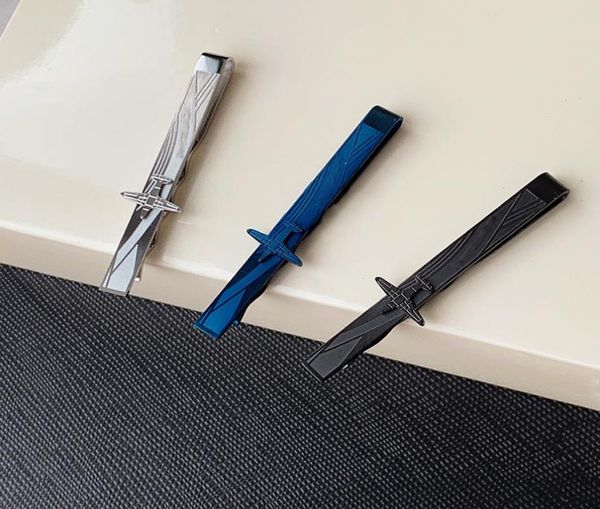 

m03 designer tie clip titanium steel metal fashion steels silver ties pins bar buckle with box9397290