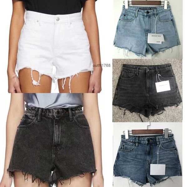 

aw king's same high waist rugged denim shorts women, Blue