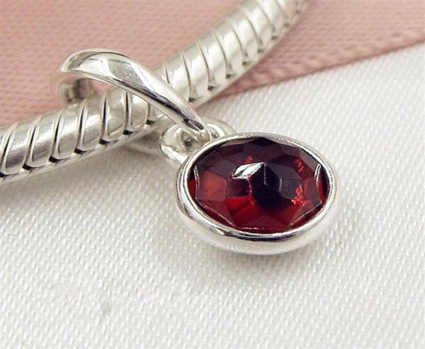 

2017 spring 925 sterling silver january droplet dangle charm beadwith garnet pendant fits european jewelry bracelets253n1145087, Black